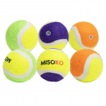 MISOKO Koera m&auml;nguasi, kont, heliga, 4,5 cm, 6 tk tennisepallid, heliga, 6 tk, 4,5 cm, lilla/oranž/kollane