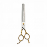 TAURO PRO LINE Professionaalsed kaardus h&otilde;rendusk&auml;&auml;rid (chunker) Perfection by Janita J. Plungė, paremak&auml;elistele, roostevabast terasest, h&otilde;bedased kuldsete k&auml;epidemetega, 18 cm 34 hammast