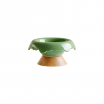 XINGMI CERAMICS Kauss lemmikloomale keraamiline, puidust p&otilde;hjaga roheline, 0,25 l, 15,5x8 cm