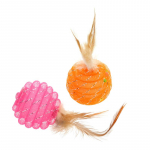 HIPPIE PET Kassi m&auml;nguasi, pallid sulega, 5 cm, 2 tk. roosa ja oranž