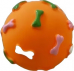 MISOKO Koera m&auml;nguasi pall kontide fragmentidegas vin&uuml;&uuml;l, oranž, 7.62 cm