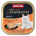 ANIMONDA Vom feinsten schlemmerkern konservs&ouml;&ouml;t t&auml;iskasvanud kassidele kanaliha, l&otilde;hefilee ja spinatiga 100 g