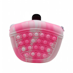 PET ADVANCE Lemmiklooma maiuse kott t&otilde;mblukuga, silikoonist roosa/valge