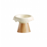 XINGMI CERAMICS Kauss lemmikloomale keraamiline, puidust p&otilde;hjaga valge, 0,25 l, 15,5x12 cm