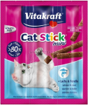 VITAKRAFT Cat-stick mini t&auml;iends&ouml;&ouml;t kassidele, maius l&otilde;he ja forelliga 3 tk