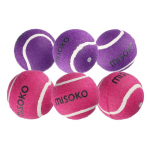 MISOKO Koera m&auml;nguasi, tennisepallid, heliga, 6 cm, 6 tk lilla/roosa