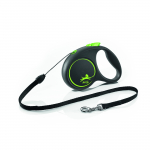 FLEXI Black Design jalutusrihm- n&ouml;&ouml;r S, max 15 kg, 5 m, n&ouml;&ouml;r, roheline
