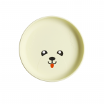 MISOKO Lemmikloomade silikoonist taldrik, koera n&auml;oga 17&times;17&times;3,5 cm, kreemjas