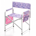 TAURO PRO LINE Kokkupandav tool kokkupandava laua ja alumiiniumjalgadega, unikaalne disain, roosa 57x49x78 cm