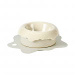 XINGMI CERAMICS Kausi lemmikloomale, keraamiline, metallist alusega, 21,8x21,8x7 cm kreemikas