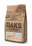 OAK'S FARM teraviljavaba kuivtoit t&auml;iskasvanud v&auml;ikestele ja &uuml;liv&auml;ikestele koerat&otilde;ugudele, valge kalaga 2 kg