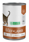 NATURE'S PROTECTION konservs&ouml;&ouml;t t&auml;iskasvanud kassidele veise- ja lambalihaga 400 g