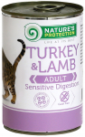 NATURE'S PROTECTION konservs&ouml;&ouml;t t&auml;iskasvanud kassidele kalkuni- ja lambalihaga 400 g