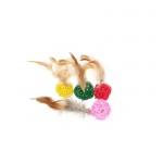 HIPPIE PET Kassi m&auml;nguasi, pallid sulega, 4 cm kjajud, 4 tk.
