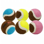 MISOKO Koera m&auml;nguasi, tennisepallid, 4,5 cm, 6 tk roosa/sinine/kollane