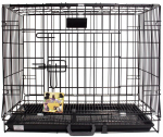 HIPPIE PET Metallpuur lemmikloomade transportimiseks must, 61x43x50 cm