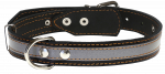 HIPPIE PET Nahast helkurk-kaelarihm must, 3.5x48-63 cm