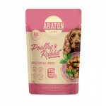 ARATON Niiske lemmikloomatoit linnuliha ja k&uuml;&uuml;likuga t&auml;iskasvanud koertele k&otilde;igi t&otilde;ugude puhul 85 g