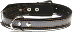 HIPPIE PET Nahast helkur-kaelarihm must, 2.5x38-50 cm