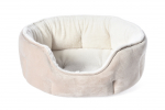 P.LOUNGE Magamisase lemmikloomale ovaalne, kreemjas, suurus M, 58x52x18 cm