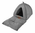 P.LOUNGE Magamisase lemmikloomale - maja, veekindel, tumedhalli M suurus, 70x60x19 cm