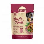 ARATON Niiske lemmikloomatoit veiseliha ja k&uuml;&uuml;likuga t&auml;iskasvanud koertele k&otilde;igi t&otilde;ugude puhul 85 g