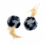 HIPPIE PET Kassi m&auml;nguasi, pallid sulega, 6 cm must/hall, 2 tk.