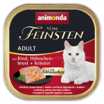 ANIMONDA Vom feinsten schlemmerkern konservs&ouml;&ouml;t t&auml;iskasvanud kassidele veiseliha, kanarinna ja &uuml;rtidega 100 g
