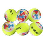 MISOKO Koera m&auml;nguasi, tennisepallid, heliga, 6 cm, 6 tk kondiga