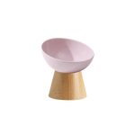 XINGMI CERAMICS Kausi lemmikloomale, keraamiline, puidust alusega, 15x13,3x11 cm roosa