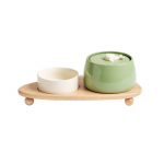 XINGMI CERAMICS Lemmikloomade s&ouml;&ouml;tmiskomplekt roheline ja kreemiv&auml;rvi