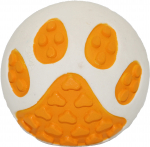 MISOKO Koera m&auml;nguasi, pall k&auml;pa fragmendiga lateks, valge/oranž, 6.35 cm