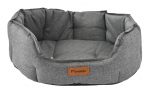 P.LOUNGE Magamisase lemmikloomale, ovaalne, veekindel, tumedhalli S suurus, 58x52x18 cm
