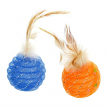 HIPPIE PET Kassi m&auml;nguasi, pallid sulega, 5 cm, 2 tk. sinine ja oranž