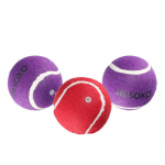 MISOKO Koera m&auml;nguasi, kont, heliga, 7,5 cm, 3 tk lilla/punane