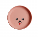 MISOKO Lemmikloomade silikoonist taldrik, koera n&auml;oga 17&times;17&times;3,5 cm, oranž