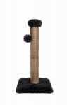 P.LOUNGE Kraapimispost kassile, pehme ja pika karvaga 39x39x80 cm, must