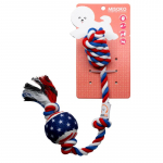 MISOKO Lemmiklooma m&auml;nguasi n&ouml;&ouml;ri ja tennisepalliga, lilla, 48 cm