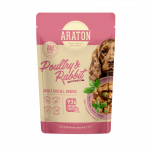 ARATON Niiske lemmikloomatoit linnulihaga ja k&uuml;&uuml;likuga t&auml;iskasvanud koertele k&otilde;igi t&otilde;ugude puhul 500 g