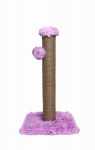 P.LOUNGE Kraapimispost kassile, pehme ja pika karvaga 39x39x80 cm, lilla
