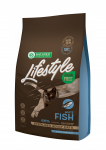 NATURE'S PROTECTION LIFESTYLE teraviljavaba kuivtoit t&auml;iskasvanud steriliseeritud kassidele, valge kalaga 1,5 kg