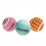 MISOKO Koera m&auml;nguasi, kont, heliga, 7,5 cm, 3 tk sinine/roosa/oranž