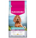 EUKANUBA Puppy kanalihaga tundliku seedimisega koertele 12 kg