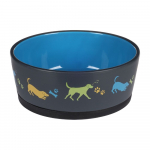 Flamingo s&ouml;&ouml;gi- ja joogikauss koertele &bdquo;Cori&ldquo;, tumehall/sinine, 1250ml