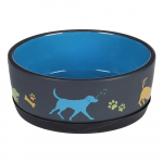 Flamingo s&ouml;&ouml;gi- ja joogikauss koertele &bdquo;Cori&ldquo;, tumehall/sinine, 500ml