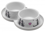 Kauss Double Trendy Dinner Cats in Love 2x350ml hall valge