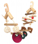 M&auml;nguasi papagoidele Rippsild sisalil, bambus/kookos/ratan/puit, 45 cm