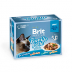 Brit Premium Delicate Gravy Family multipakk m&auml;rgtoit kassidele 12x85g