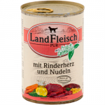 LandFleisch Dog Pur Rinderherz & Nudeln / Veises&uuml;da & Nuudel 400g