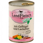 LandFleisch Dog Pur Gefl&uuml;gel & Lachsfilet / Linnuliha & L&otilde;hefilee 400g